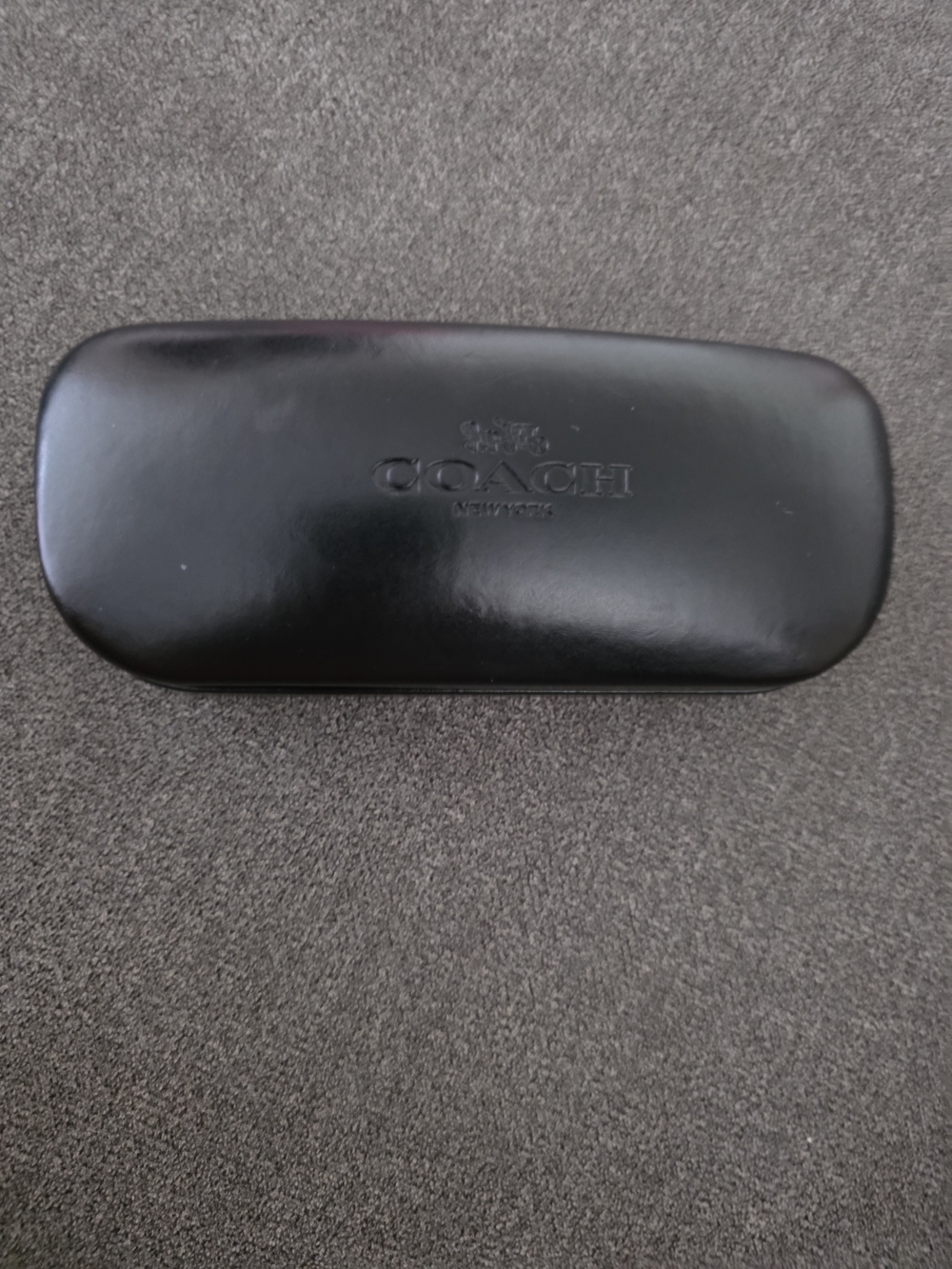 Coach Black Leather Eyewear Case with Embossed Logo